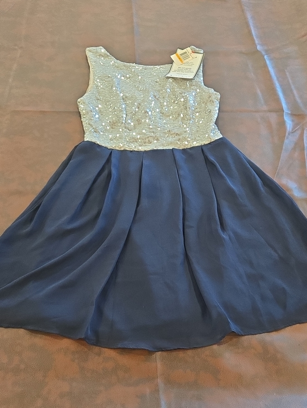 B. Darlin Macy's Navy And Silver Dress Size S